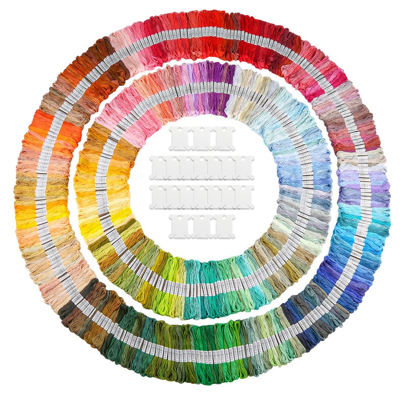 Caydo Caydo 447 Color Embroidery Floss Cross Stitch Threads with 20 Pieces Floss Bobbins for Friendship Bracelets Arts DIY Crafts