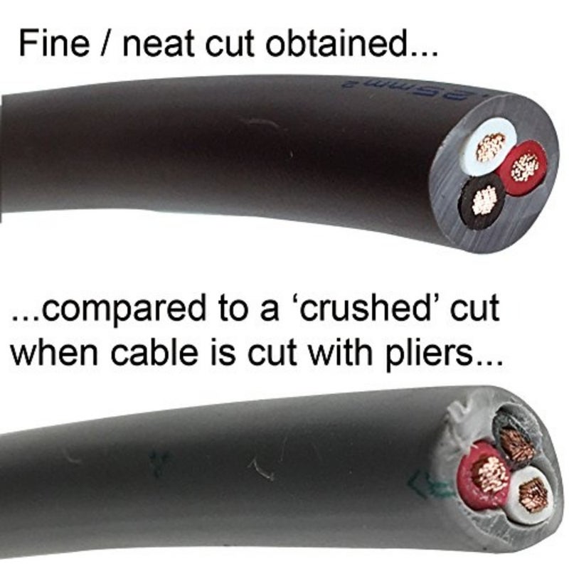 pk-51 Heavy Duty Cable Shears/Wire Cutters Larger Version for Clean Cutting of Thick Electrical Cable, Coax and Nylon Rope etc. Made in Japan, Green, 212 mm - Image 3
