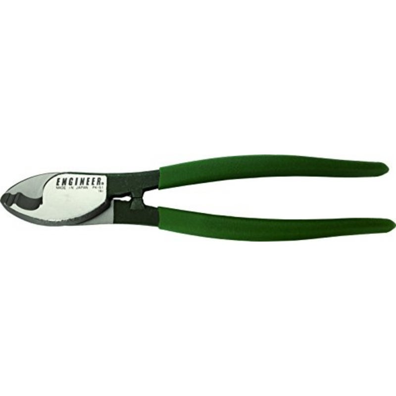 pk-51 Heavy Duty Cable Shears/Wire Cutters Larger Version for Clean Cutting of Thick Electrical Cable, Coax and Nylon Rope etc. Made in Japan, Green, 212 mm - Image 1