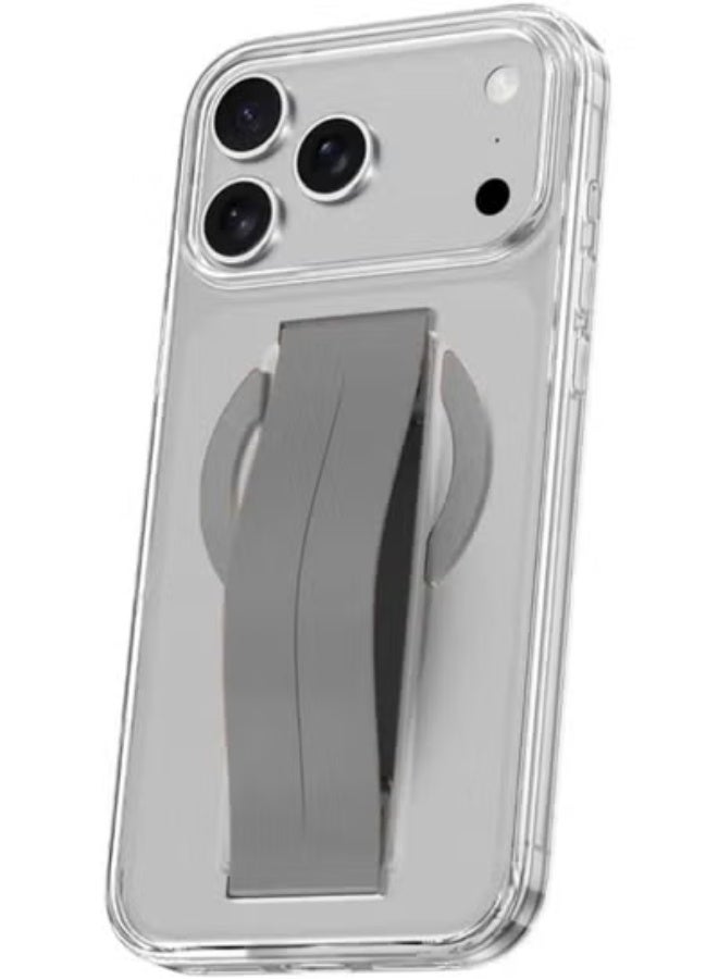 جرين ليون MagSafe Grip Case / غطاء آيفون 17 برو / حافظة آيفون / حماية للشاشة والكاميرا - تيتانيوم فضي