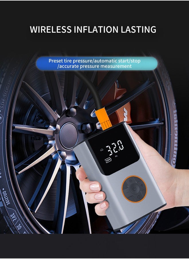 WEMART - Tire Inflator Portable Air Compressor | Small Compressor | Battery Powered, Rechargeable 12VDC, 150PSI Cordless Air Pump with Digital Pressure Gauge | 2X Faster Inflation for Car, SUV, Bike - Image 1