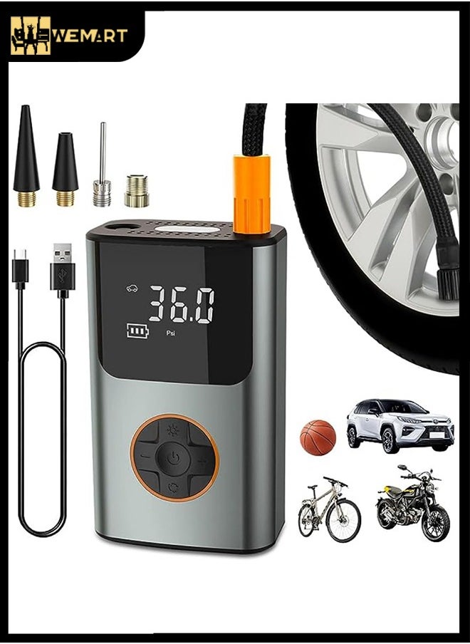 WEMART - Tire Inflator Portable Air Compressor | Small Compressor | Battery Powered, Rechargeable 12VDC, 150PSI Cordless Air Pump with Digital Pressure Gauge | 2X Faster Inflation for Car, SUV, Bike - Image 1