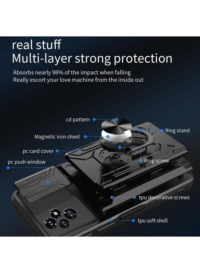 S-TOP Case For Honor 200 5G Sliding Camshield TPU+PC Phone Case with Card Slot - Image 5