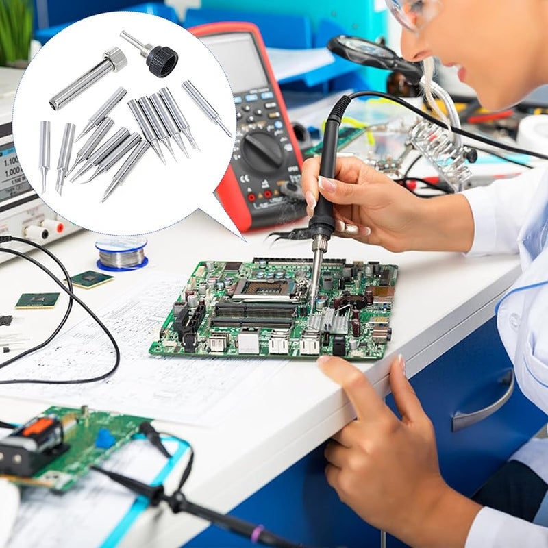 طقم استبدال رؤوس مكواة اللحام، رؤوس لحام نحاسية مع غلاف لمحطة اللحام - Image 5