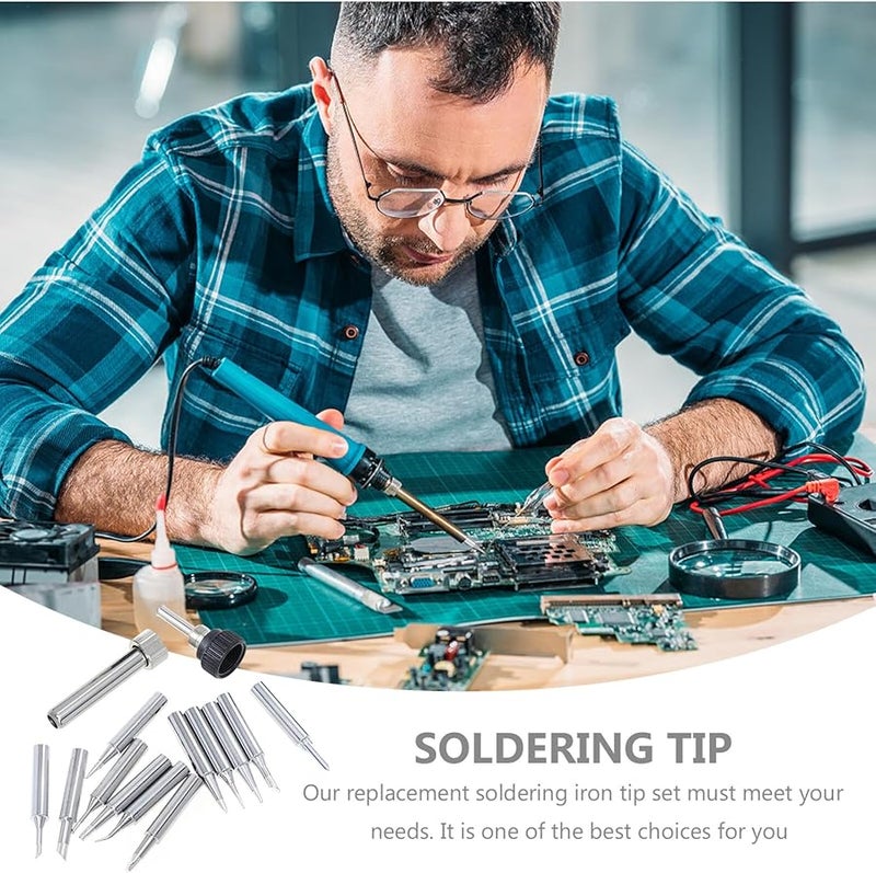 طقم استبدال رؤوس مكواة اللحام، رؤوس لحام نحاسية مع غلاف لمحطة اللحام - Image 3