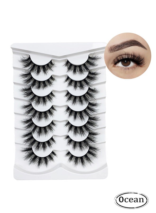 جي أس 3d رقيق طويل رمش لاش طبيعي كثيف حجم مقلد ماسكارا المنك ، لينة حليقة لعوب يمكن إعادة استخدامها ماكياج كاذبة ماسكارا 7 أزواج ، ومناسبة جدا للاستخدام اليومي للفتيات - Image 1