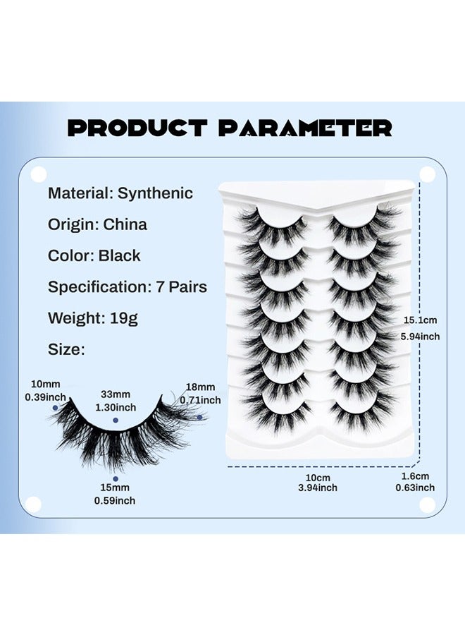 جي أس 3d رقيق طويل رمش لاش طبيعي كثيف حجم مقلد ماسكارا المنك ، لينة حليقة لعوب يمكن إعادة استخدامها ماكياج كاذبة ماسكارا 7 أزواج ، ومناسبة جدا للاستخدام اليومي للفتيات - Image 3