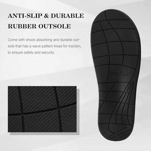 ERGOfoot Orthotic Slippers with Arch Support for Plantar Fasciitis Pain Relief, Comfortable Orthopedic Clog House Shoes with Indoor Outdoor Anti-Skid Rubber Sole - Image 5