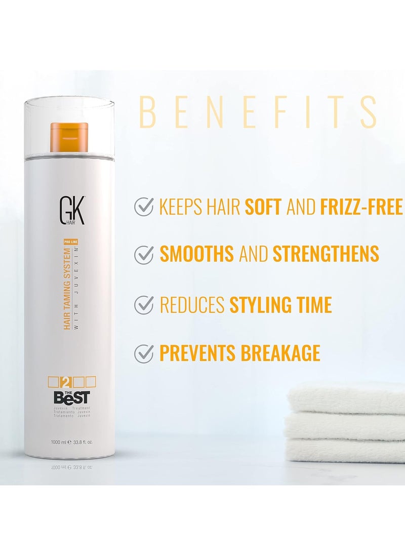 GK Hair The Best 33.8 Fl Oz/1000ml Smoothing Keratin Hair Treatment Professional Brazilian Complex Blowout Straightening For Silky Smooth Frizz Free Hair  - Image 4