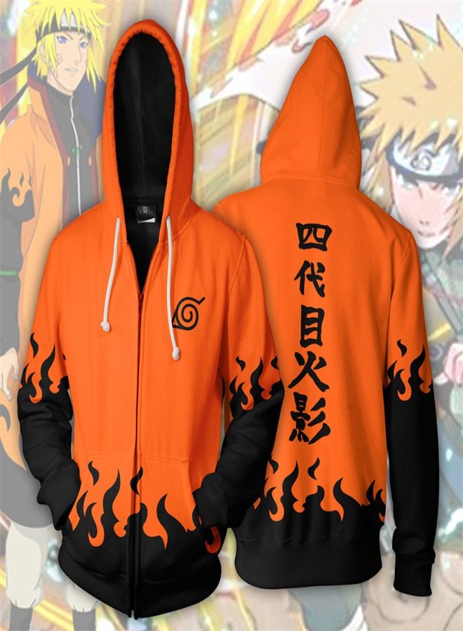 Loquat Fourth Generation Orange 3D Printed Zippered Hoodie 