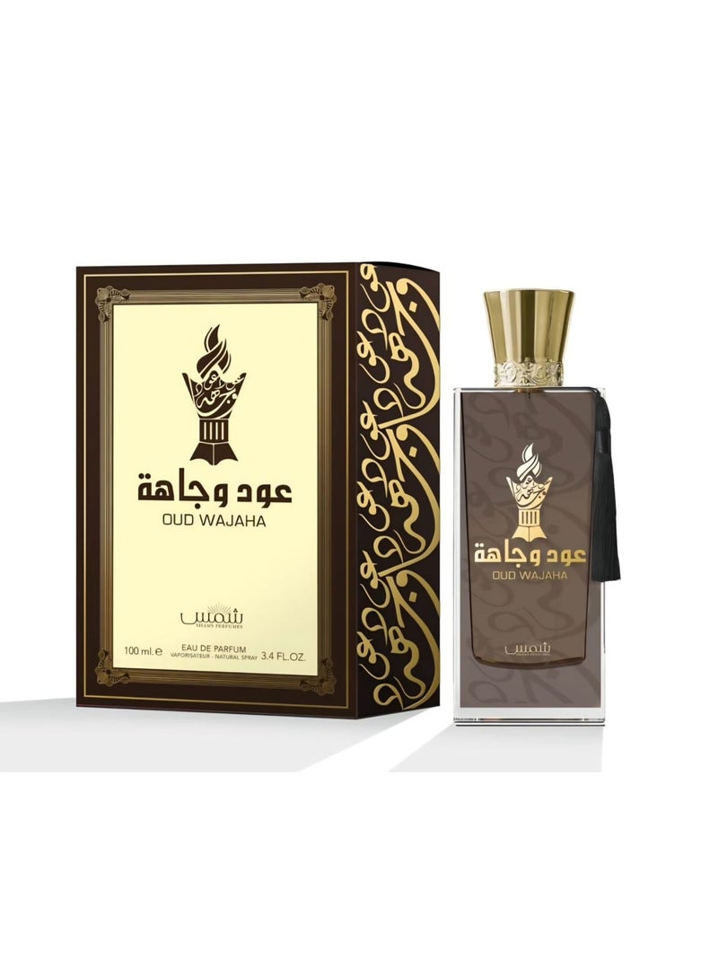 Oud Wajahah perfume comes in a 100ml bottle. The perfume is Eau de Parfum and is suitable for both men and women (unisex).