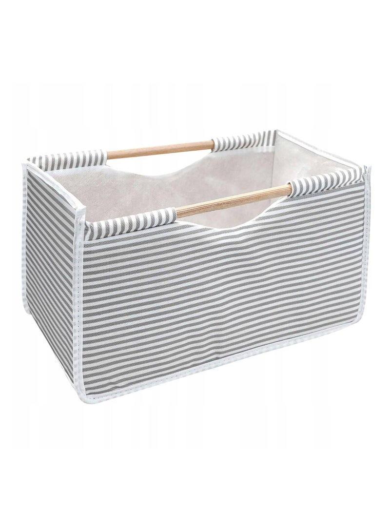 ALAS EV TEKSTIL وحدة تخزين بمقابض خشبية مقاس 32x17x18 سم