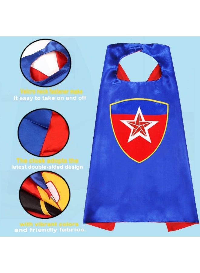 YOUWE7 Superhero Capes and Masks for Kids Halloween Cosplay Double Side Capes Superhero Toy Kids Best Gifts for Kids Boys Girls 3-12 Years（5pcs） - Image 2