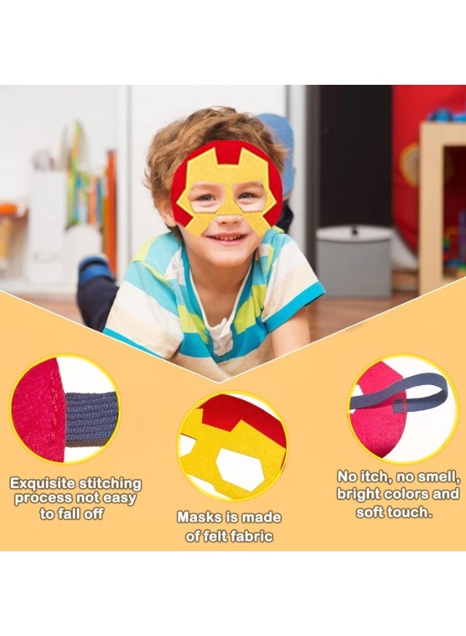 YOUWE7 Superhero Capes and Masks for Kids Halloween Cosplay Double Side Capes Superhero Toy Kids Best Gifts for Kids Boys Girls 3-12 Years（5pcs） - Image 4