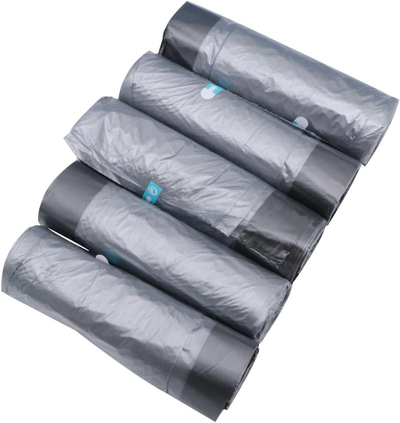 Homoyoyo Thick Garbage Bags Drawstring Trash Bags 5 Rolls 75pcs Metallic Color Heavy Duty Waste Bin Liners for Kitchen and Home Use - Image 1