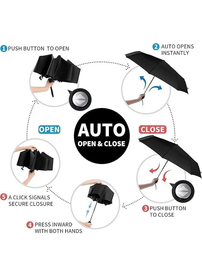 مظلة عملية مقاومة للشمس والمطر بفتح وغلق تلقائي - Image 5