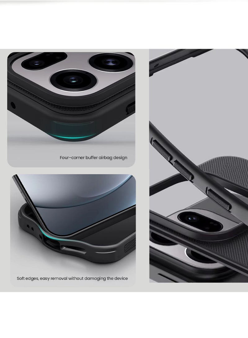 Nillkin OPPO Find X9 Pro Case Magsafe Strong Magnet Cover Aerospace-Grade Protection Scratch-Resistant for OPPO Find X9 Pro Cover Matte Anti-Slip Compatible Translucent Back with Magsafe Accessory, Shockproof Airbag, Anti-Fingerprints, Anti-Fall Drop Protection (Black) - Image 5