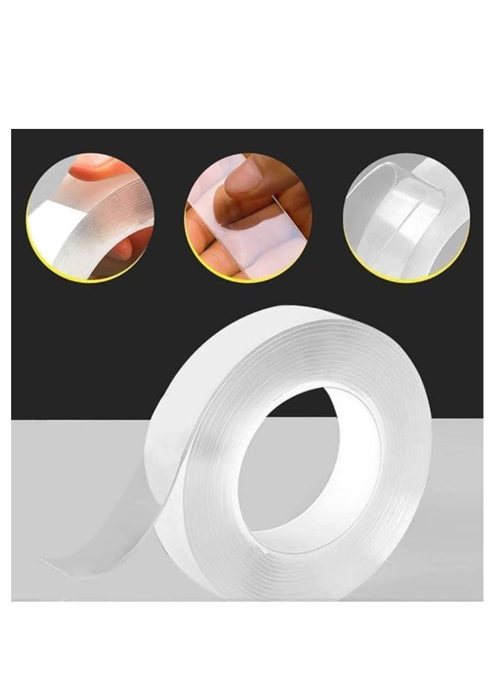 Durable, strong, multi-purpose, removable double-sided slottape with a washable adhesive grip, suitable for walls, panels, carpets, and household items, 3 meters - Image 1
