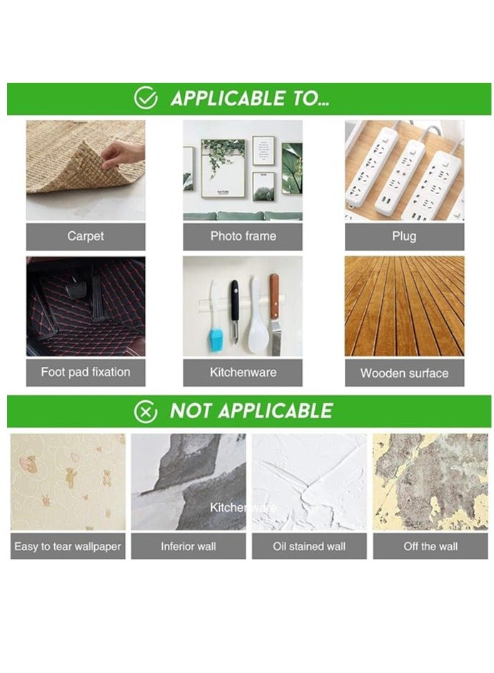 Durable, strong, multi-purpose, removable double-sided slottape with a washable adhesive grip, suitable for walls, panels, carpets, and household items, 3 meters - Image 4