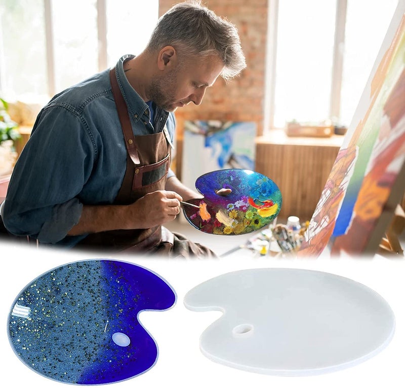 R H LIFESTYLE Silicone Casting Paint Pallet Mold for DIY Craft Decoration (Palette Mold - 12 inch) - Image 2