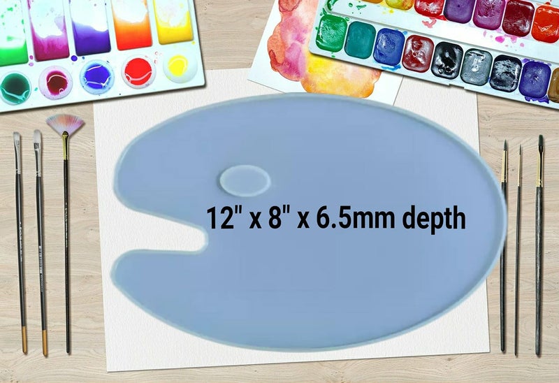 R H LIFESTYLE Silicone Casting Paint Pallet Mold for DIY Craft Decoration (Palette Mold - 12 inch) - Image 5