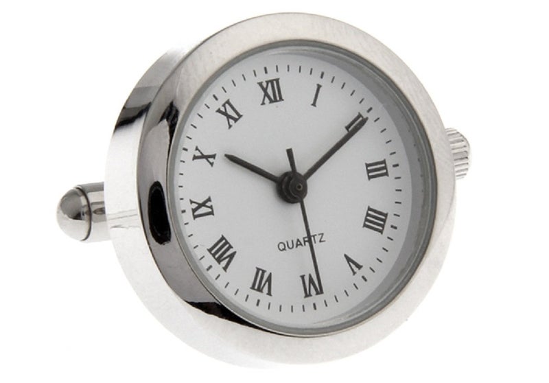 MRCUFF Real Working Watch Pair Cufflinks in a Presentation Gift Box & Polishing Cloth - Image 1