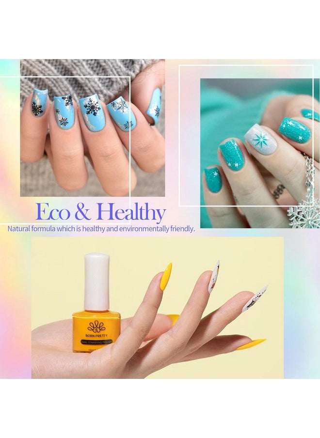 Born Pretty - Born Pretty Nail Stamping Polish, Christmas Fingernail Stamp Polish Set Manicure Print Nail Polish for Plates 12 Colors Bulk Gift Collection 10ml 0.34fl oz Ideal Gifts - Image 1