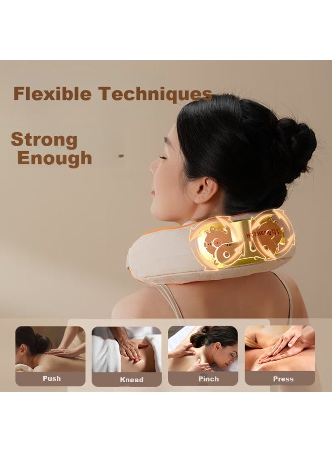 Kazumasa Hezheng Cervical Massager Neck Massager Imitating Hand Kneading Shoulder Neck Hot Compress Neck Guard U-shaped Massage Pillow Christmas Gift For Girlfriend Hz-j2  - Image 1