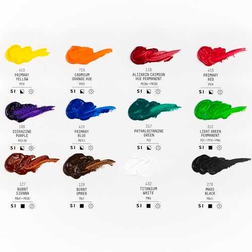 Liquitex BASICS Acrylic Paint Set, 12 x 22ml (0.74-oz) Tube Paint Set - Image 2