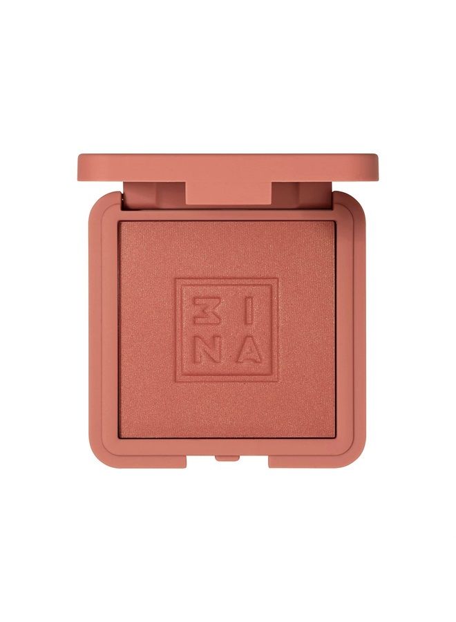 3INA The Blush 504 - Natural, Light Mineral Powder Blush For Sensitive Skin - Blendable, Buildable Rouge - Pigmented, Dewy Glow - Vegan, Cruelty Free, Eco Friendly Makeup - Brown Gold Color - 0.26 Oz - Image 1
