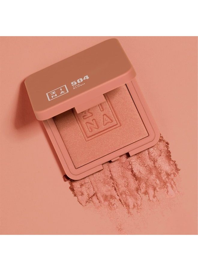 3INA The Blush 504 - Natural, Light Mineral Powder Blush For Sensitive Skin - Blendable, Buildable Rouge - Pigmented, Dewy Glow - Vegan, Cruelty Free, Eco Friendly Makeup - Brown Gold Color - 0.26 Oz - Image 2