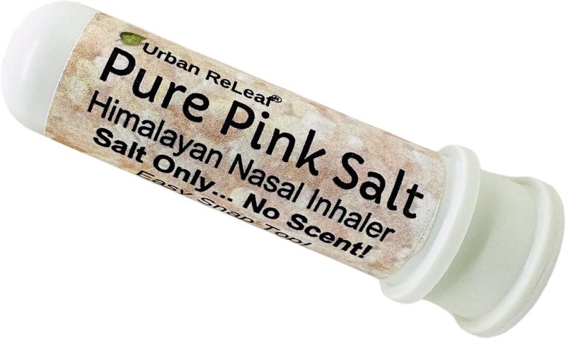 Urban ReLeaf Urban ReLeaf Pure Pink Salt Himalayan Aromatherapy Nasal Inhaler. No Scent. 100% Natural Breathe Fresh Solution! Easy Open Snap Top. Made in USA. No Mess. Pocket Size.