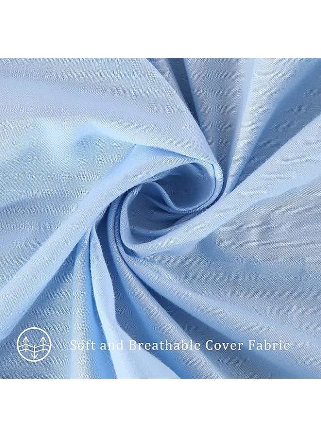 U-shaped full body pregnancy pillow 55x28 inches, with cotton cover for back, abdomen, hip and leg support (blue/grey) - Image 5