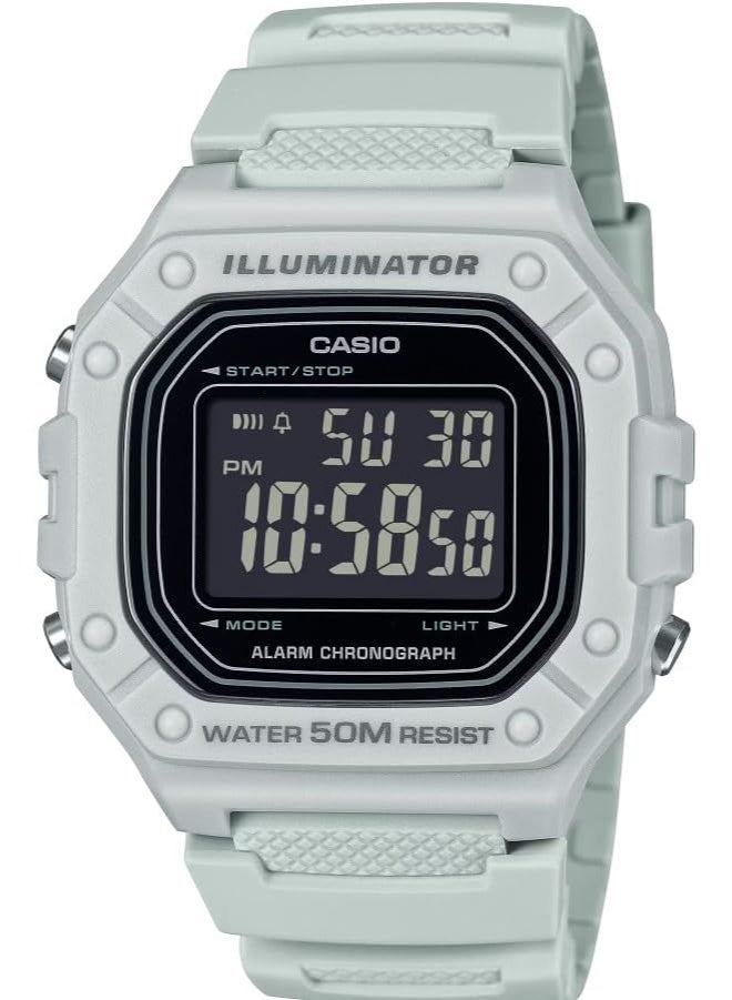 Casio W-218H-8BVDF| White | 7-Year Battery | LED Illuminator | 1/100 Second Stopwatch | Daily Alarm | Digital Watch, White - Image 1