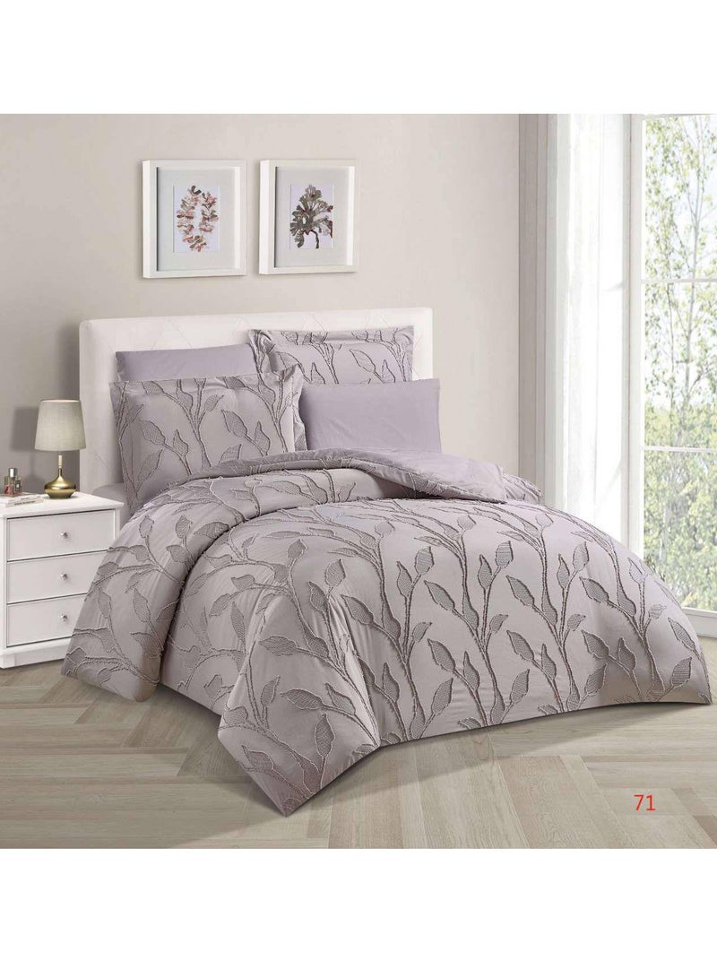 Microfiber Embroidered Soft Quality Comforter Bedding set-King Size 6Pcs 1-PC fitted bedsheet 200 * 200cm,1-PCS Comforter 220 * 240 fixed, 4PCS Super Soft Pillowcases