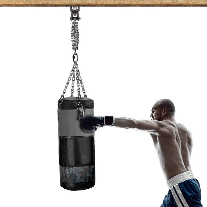 BeneLabel Heavy Bag Ceiling Mount with Spring & Chains 360° Rotation Punching Bag Ceiling Hanger with Bearings Boxing Bags Holder Hardware with 2 Wood Screws and 2 Expansion Screws - Image 5