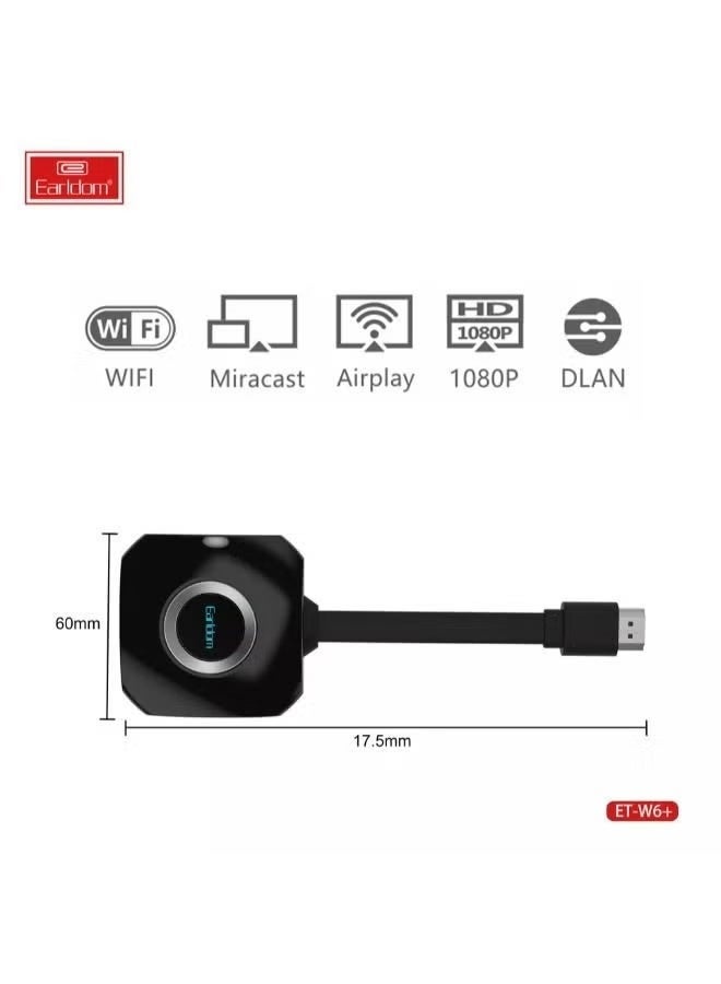 Earldom WiFi Wireless Display Dongle TV Stick – 1080P Full HD Media Video Streamer, TV Screen Mirroring, HDMI Plug-and-Play for HDTV, Home Theater, Movies, and Video Streaming - Image 3