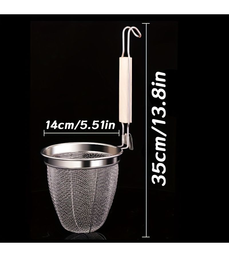 Stainless Steel Slotted Spoon And Strainer Set 2pcs Fine Mesh Pasta Skimmer - Image 5