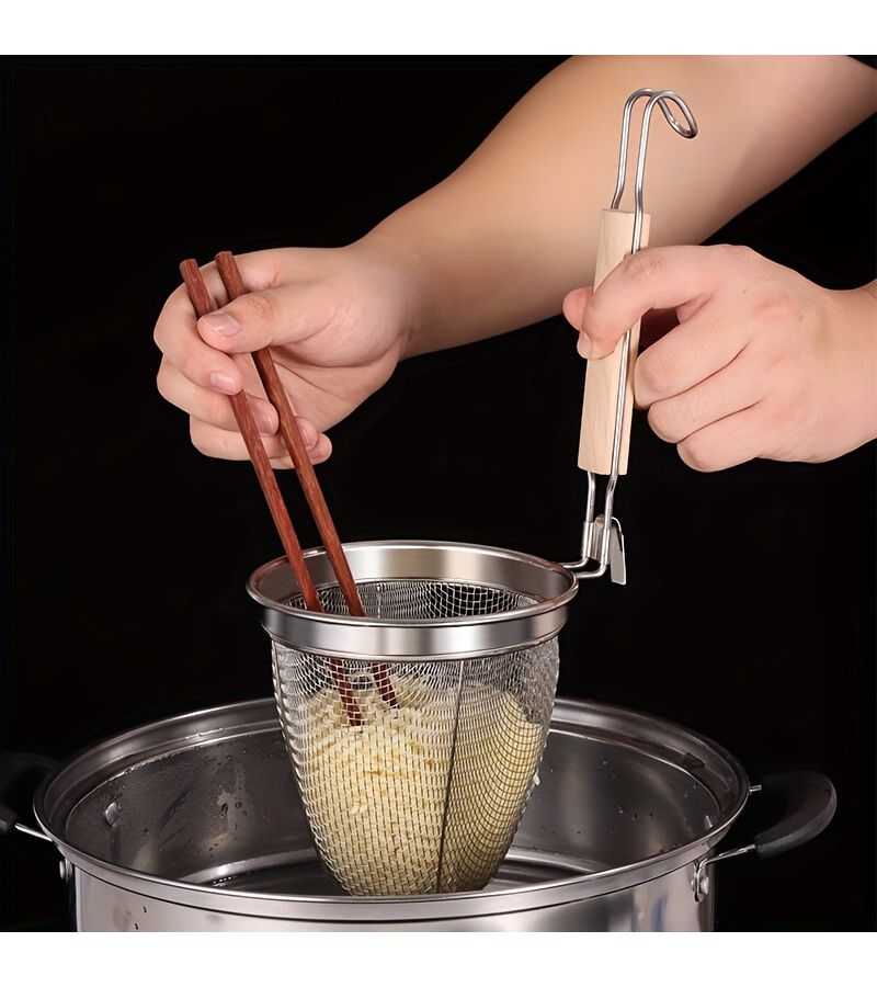 Stainless Steel Slotted Spoon And Strainer Set 2pcs Fine Mesh Pasta Skimmer - Image 4