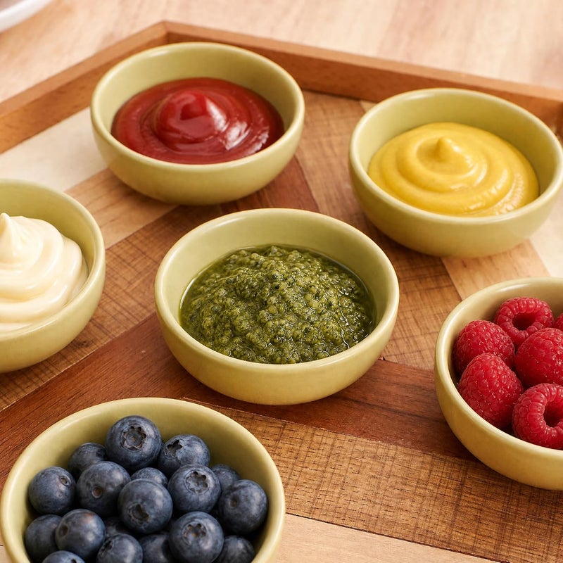 Swuut Ceramic Bowl Sets,2.7 oz Small Candy Sauce Bowls,Cute Dipping Bowls Microwave Safe Ceramic Pinch Snack Deep Serving Bowls For Party,Set of 6(Sage Green) - Image 5
