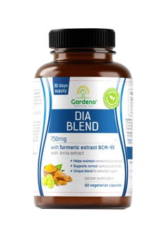 Dia Blend Standardized Herbal Formula to Maintain Healthy Blood Sugar Levels | Blood Sugar Control | Lowers Bad cholesterol Diabetes Care Dietary Supplements 100% Natural & Organic Detox - 60 Capsules