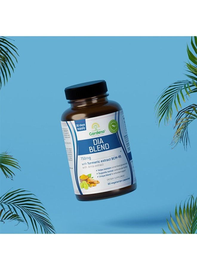 Gardeno - Dia Blend Standardized Herbal Formula to Maintain Healthy Blood Sugar Levels | Blood Sugar Control | Lowers Bad cholesterol Diabetes Care Dietary Supplements 100% Natural & Organic Detox - 60 Capsules - Image 1