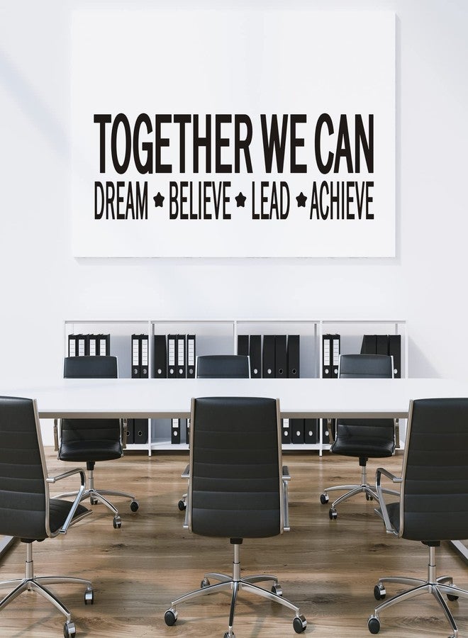 VODOE ملصقات حائط VODOE Together We Can Dream, Believe, Lead, Achieve، ملصقات حائط لغرفة الاجتماعات، ملهمة، تحفيزية، فنية، فينيل، اقتباسات عن العمل الجماعي، ديكور حائط للأعمال، 25×7 بوصة - Image 3