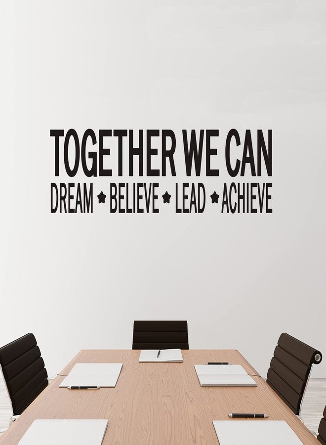 VODOE ملصقات حائط VODOE Together We Can Dream, Believe, Lead, Achieve، ملصقات حائط لغرفة الاجتماعات، ملهمة، تحفيزية، فنية، فينيل، اقتباسات عن العمل الجماعي، ديكور حائط للأعمال، 25×7 بوصة - Image 2
