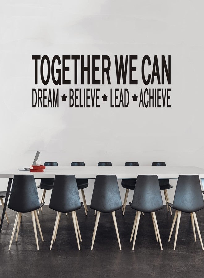 VODOE ملصقات حائط VODOE Together We Can Dream, Believe, Lead, Achieve، ملصقات حائط لغرفة الاجتماعات، ملهمة، تحفيزية، فنية، فينيل، اقتباسات عن العمل الجماعي، ديكور حائط للأعمال، 25×7 بوصة - Image 1