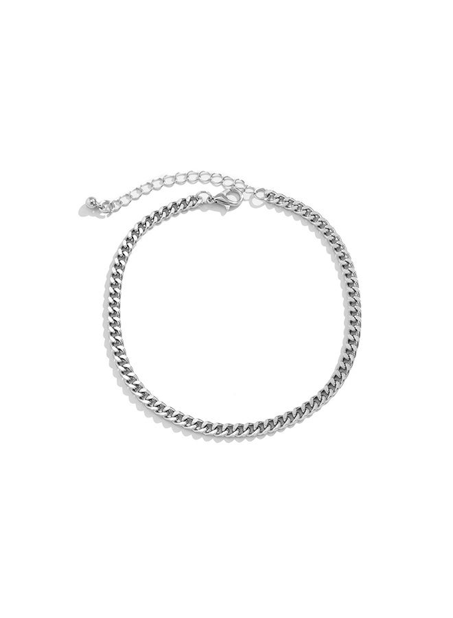 Men's Women's Stainless Steel Chain Anklets, Silver, Ankle Bracelet Hypoallergenic, Adjustable, Everyday Matching - Image 1