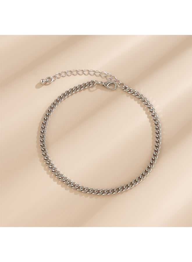 Men's Women's Stainless Steel Chain Anklets, Silver, Ankle Bracelet Hypoallergenic, Adjustable, Everyday Matching - Image 4