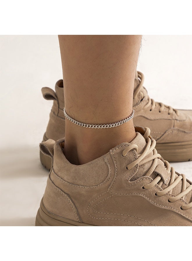 Men's Women's Stainless Steel Chain Anklets, Silver, Ankle Bracelet Hypoallergenic, Adjustable, Everyday Matching - Image 2