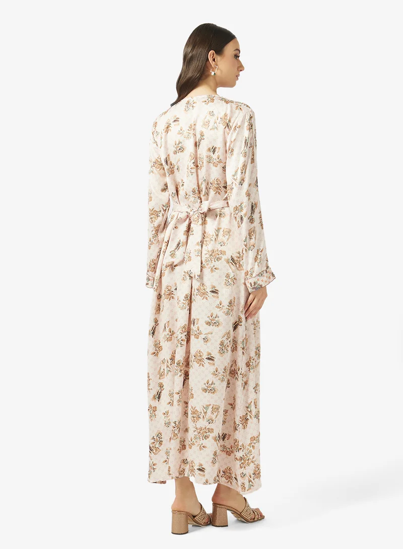 ARABIAN CLOSET Embellished Belted Jalabiya