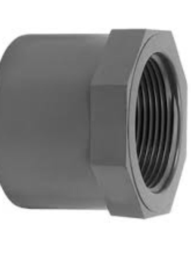 KNP KNP Female Reducer Bush PVC Pipe Fitting (1 X 1/2 Inch) is designed to transition between pipes of different sizes while providing a female-threaded connection.  - Image 3